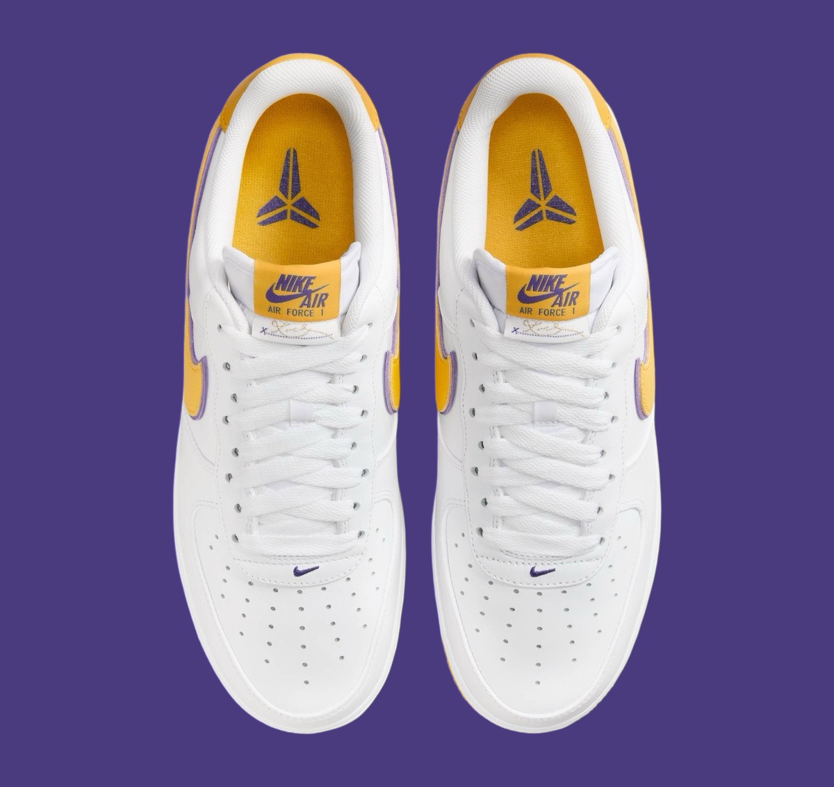 Kobe Bryant Nike Air Force 1 Low White Varsity Maize FZ1151 100 3