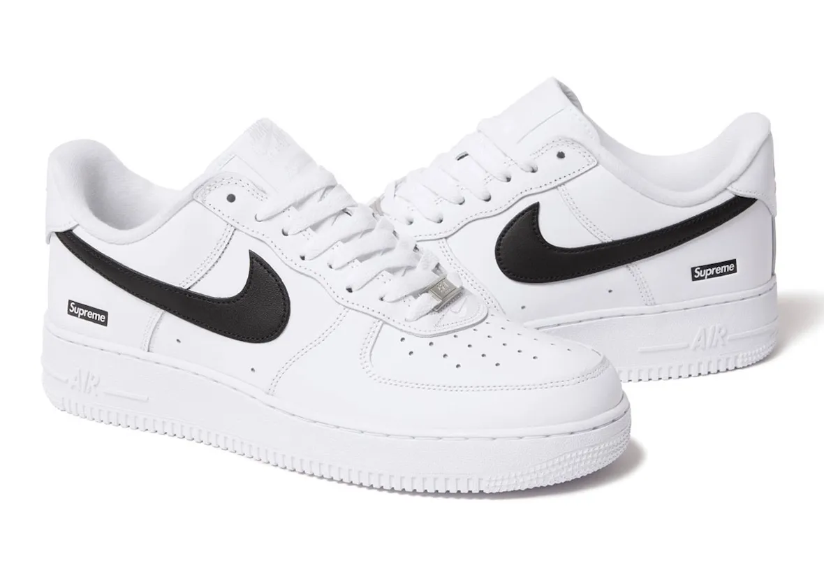 Supreme x Nike Air Force 1 Low White Black CU9225-102
