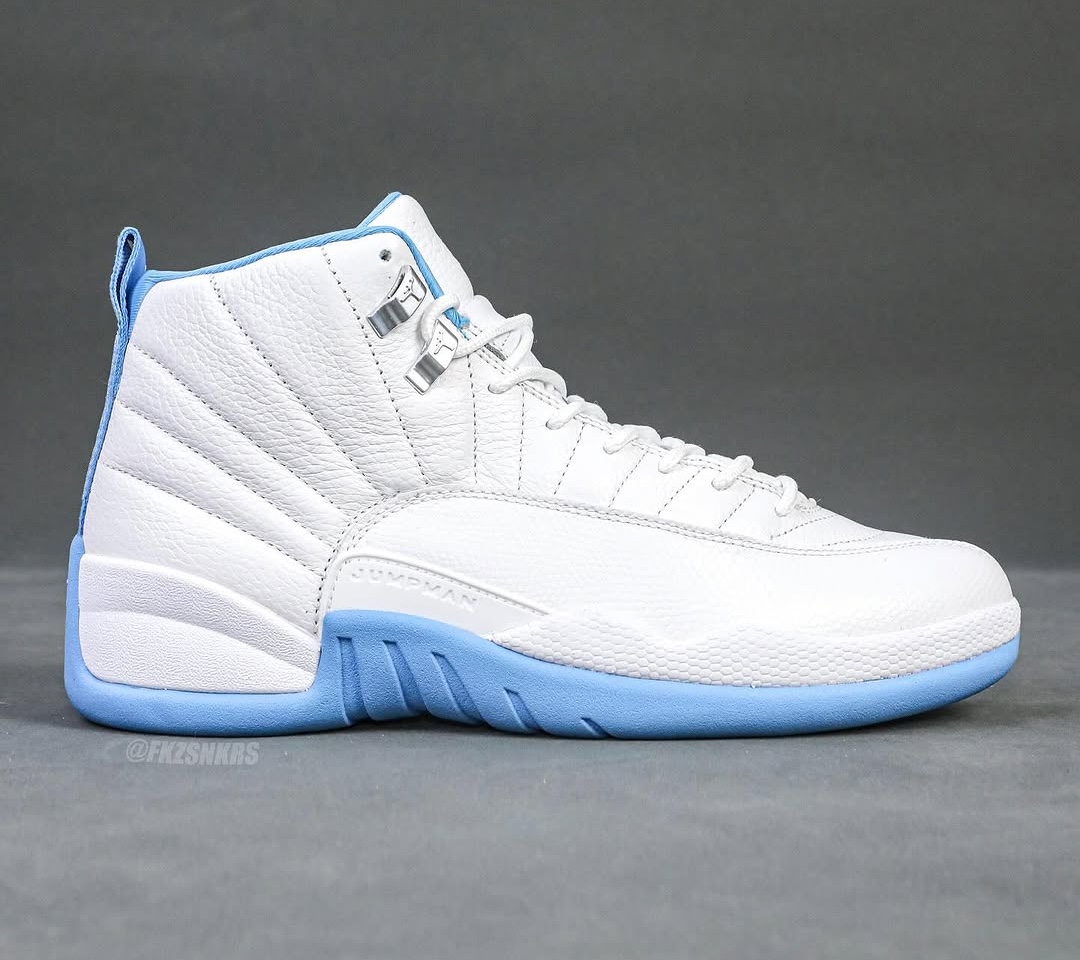 Air Jordan 12 Melo University Blue side view