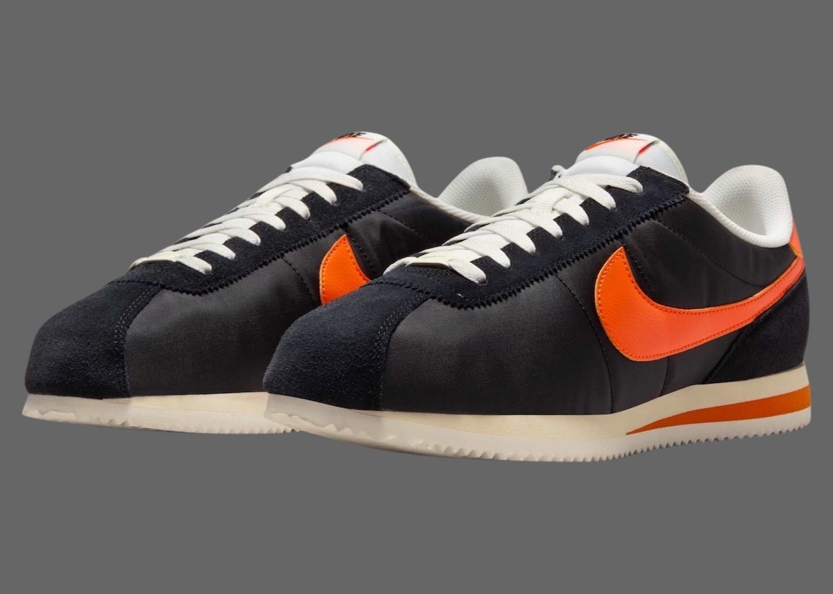 Nike cortez black orange on sale