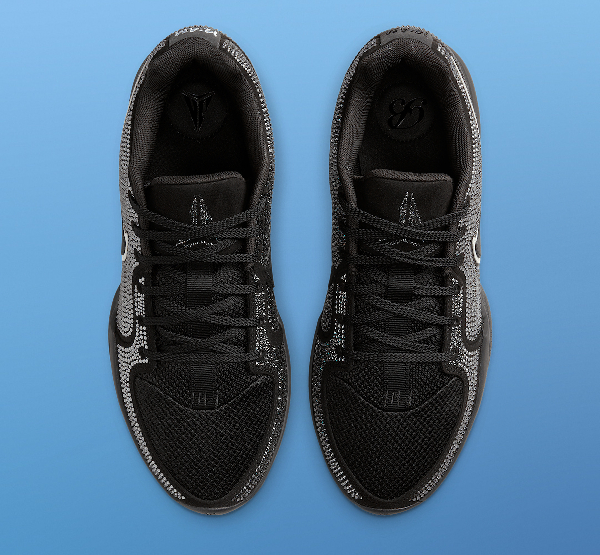 Top-down view of the Ja 2 Black Label, highlighting the mesh upper, suede tongue, and custom insole branding.