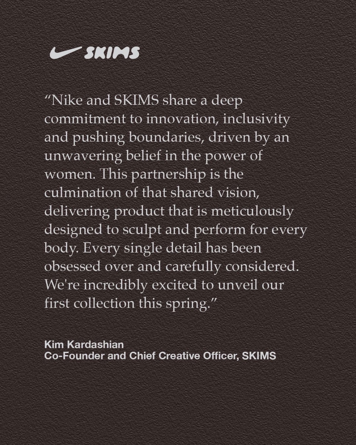 NikeSKIMS launch statement from Kim Kardashian