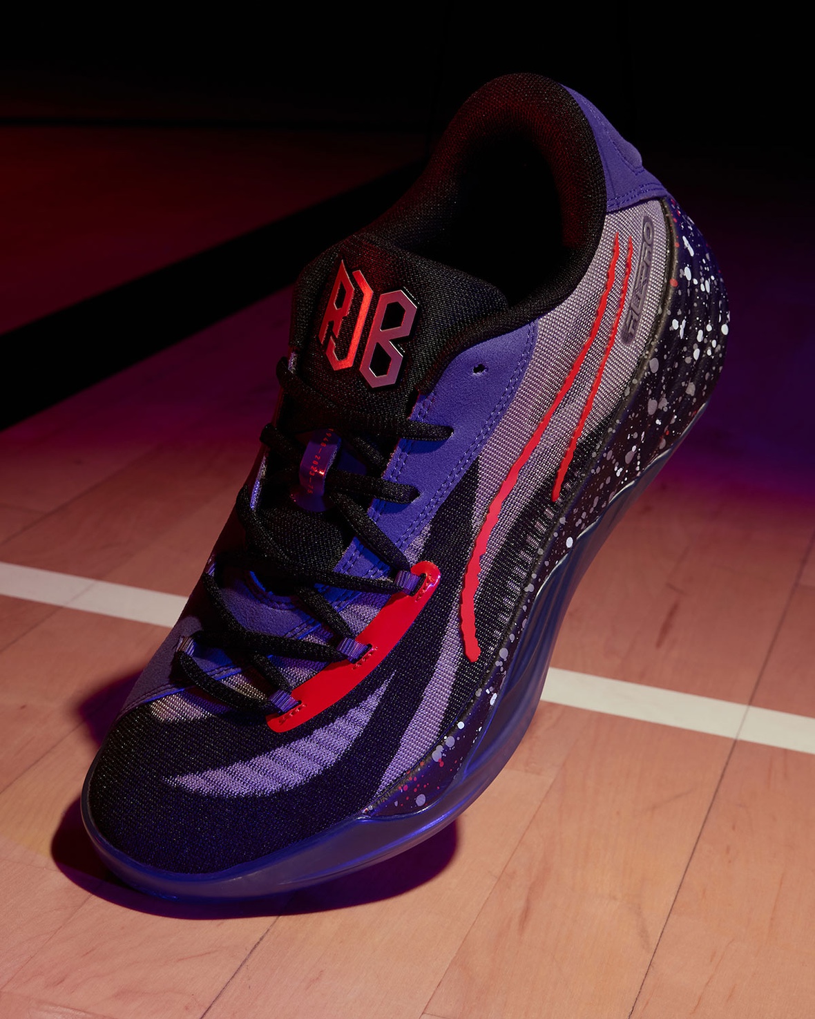 Side profile of RJ Barrett’s PUMA All-Pro Nitro PE showcasing the red Formstrip