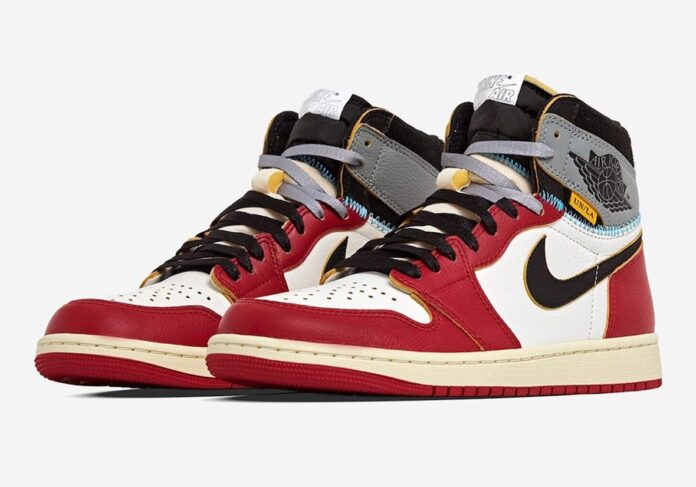 Union Los Angeles x Air Jordan 1 showcasing the Chicago and Shadow colorway blend.