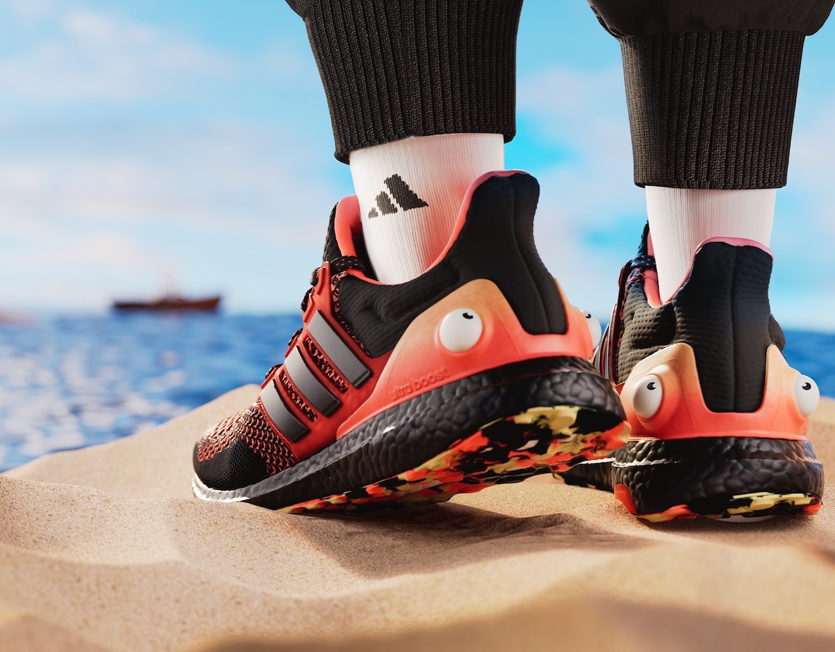 Fishstick UltraBOOST – This version brings the quirky Fishstick character to life with a black and orange colorway, 3D fish eyes on the heel, and oceanic detailing on the Boost midsole.
