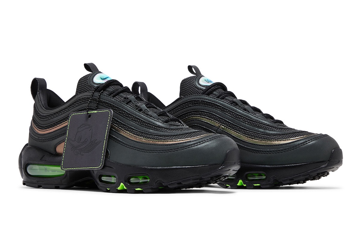 Nike x Division St. Air Max 97/95 Thunder edition, featuring green and gold shift details.