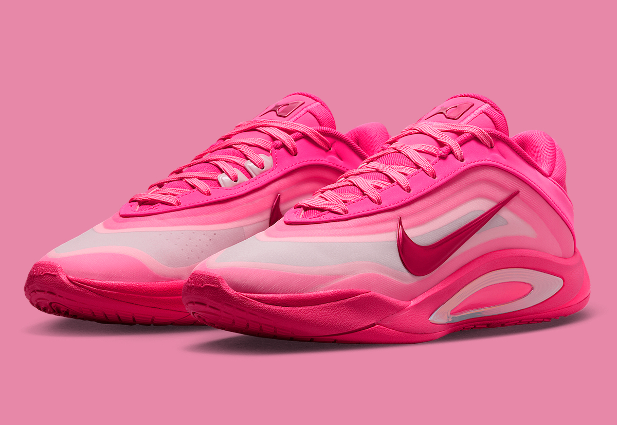 Nike A’One Pink Aura side view showcasing bold pink gradient and metallic Swoosh