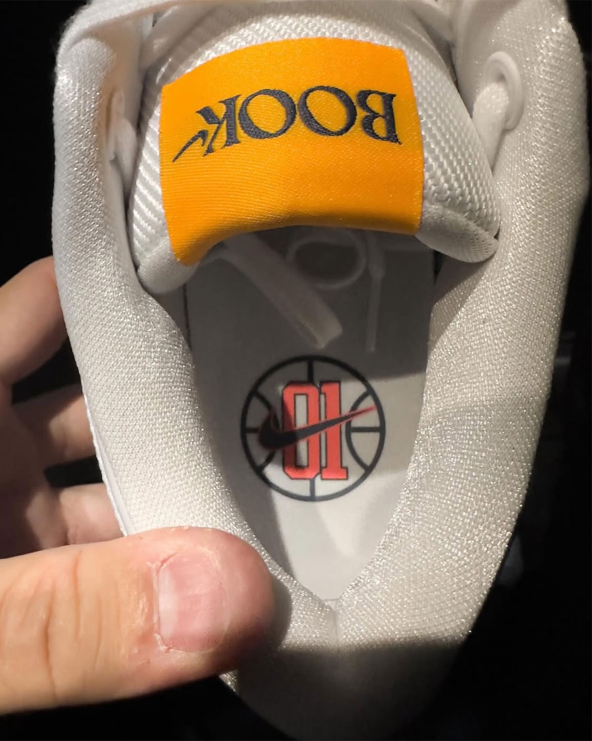 Inside view of the Nike Book 1 CHBL featuring the number "01" on the insole.