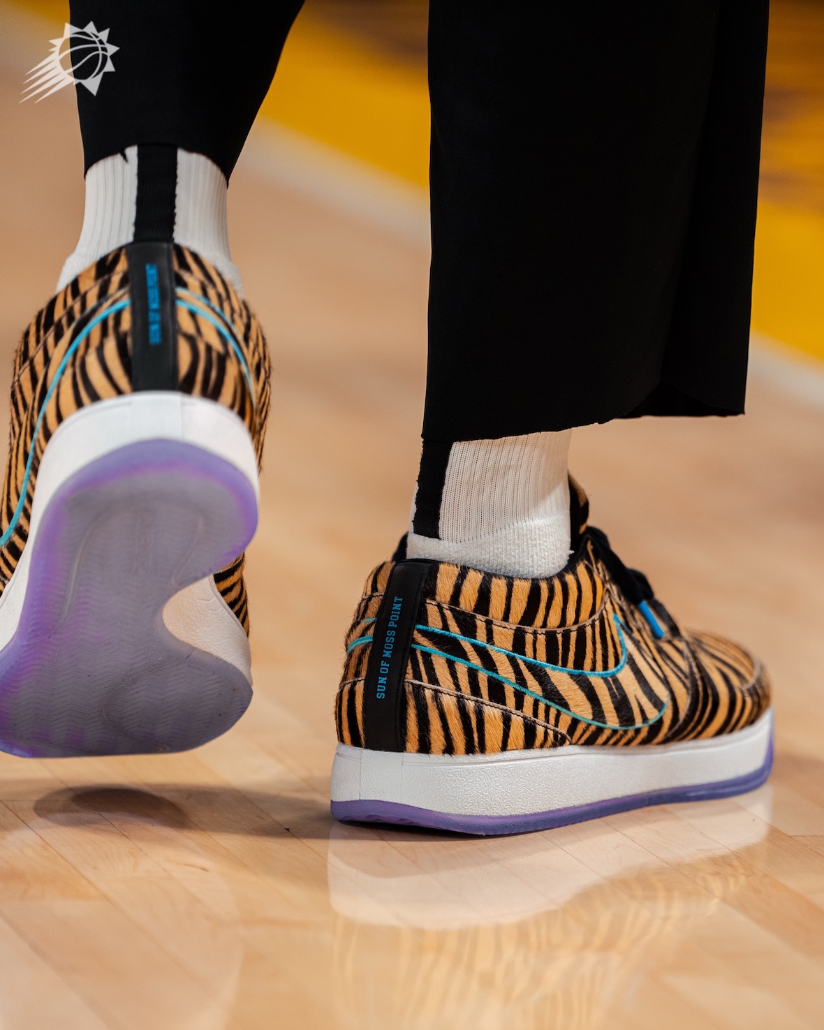 Heel view highlighting the "Son of Moss Point" branding and Devin Booker's signature details