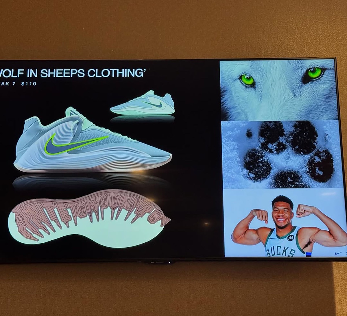 Nike Zoom Freak 7 ‘Wolf in Sheep’s Clothing’ concept design displayed on screen