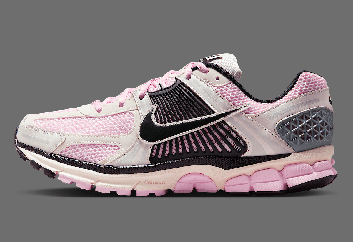 Side view of Nike Zoom Vomero 5 Pink Foam showcasing Cushlon foam cushioning.