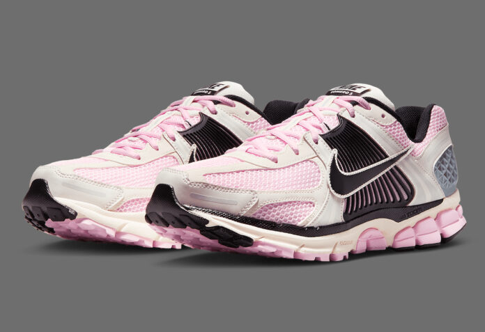 Nike Zoom Vomero 5 Pink Foam featuring soft pink mesh and Phantom overlays.
