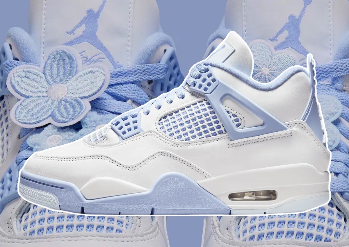 Air Jordan 4 ホワイト/ブルー Air-Jordan-4-Forget-Me-Not-
