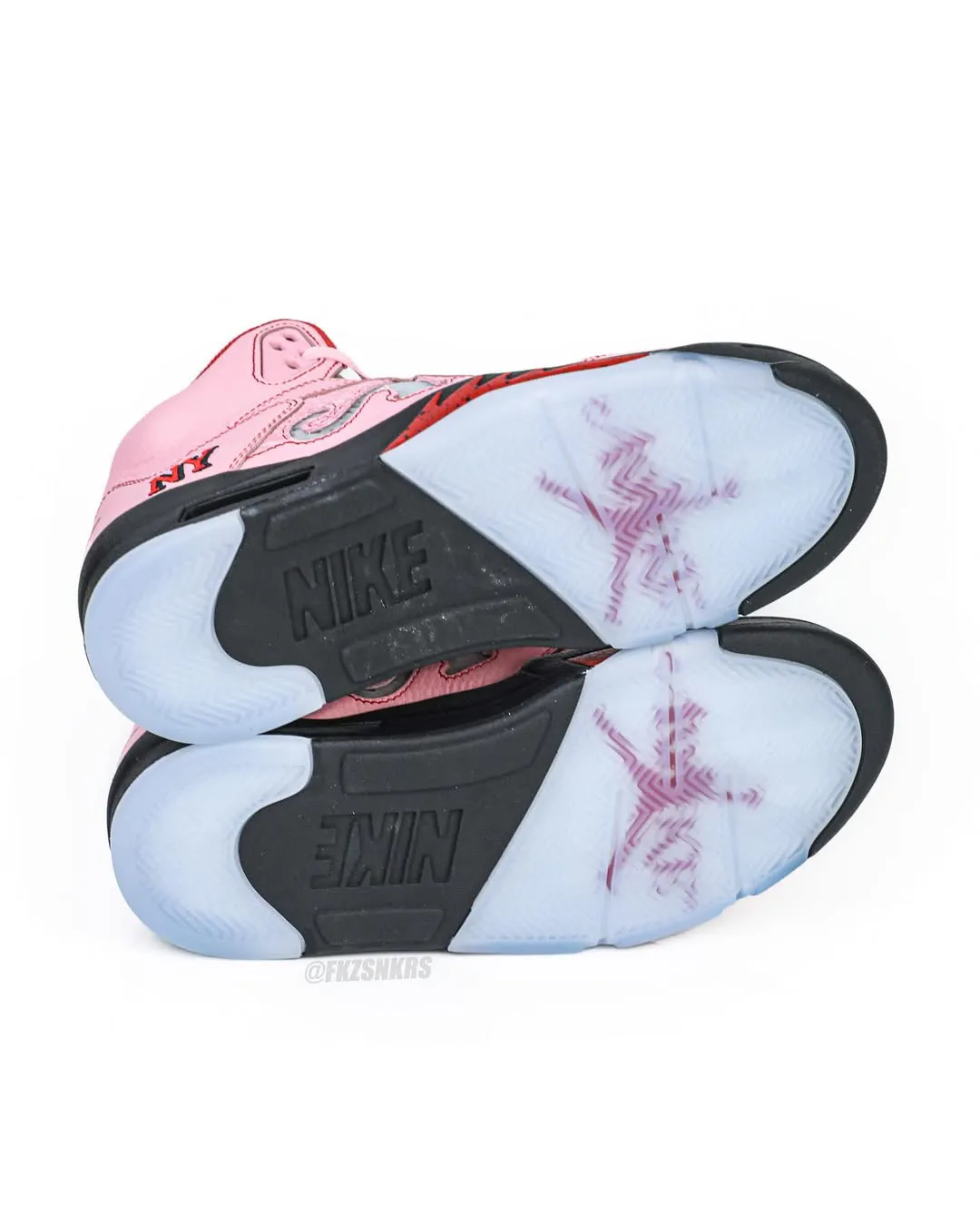 Awake NY Air Jordan 5 Pink translucent-branded outsole