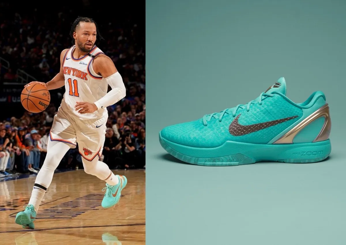 Jalen Brunson’s Nike Kobe 6 Protro “Statue of Liberty” PE Releases Holiday 2025