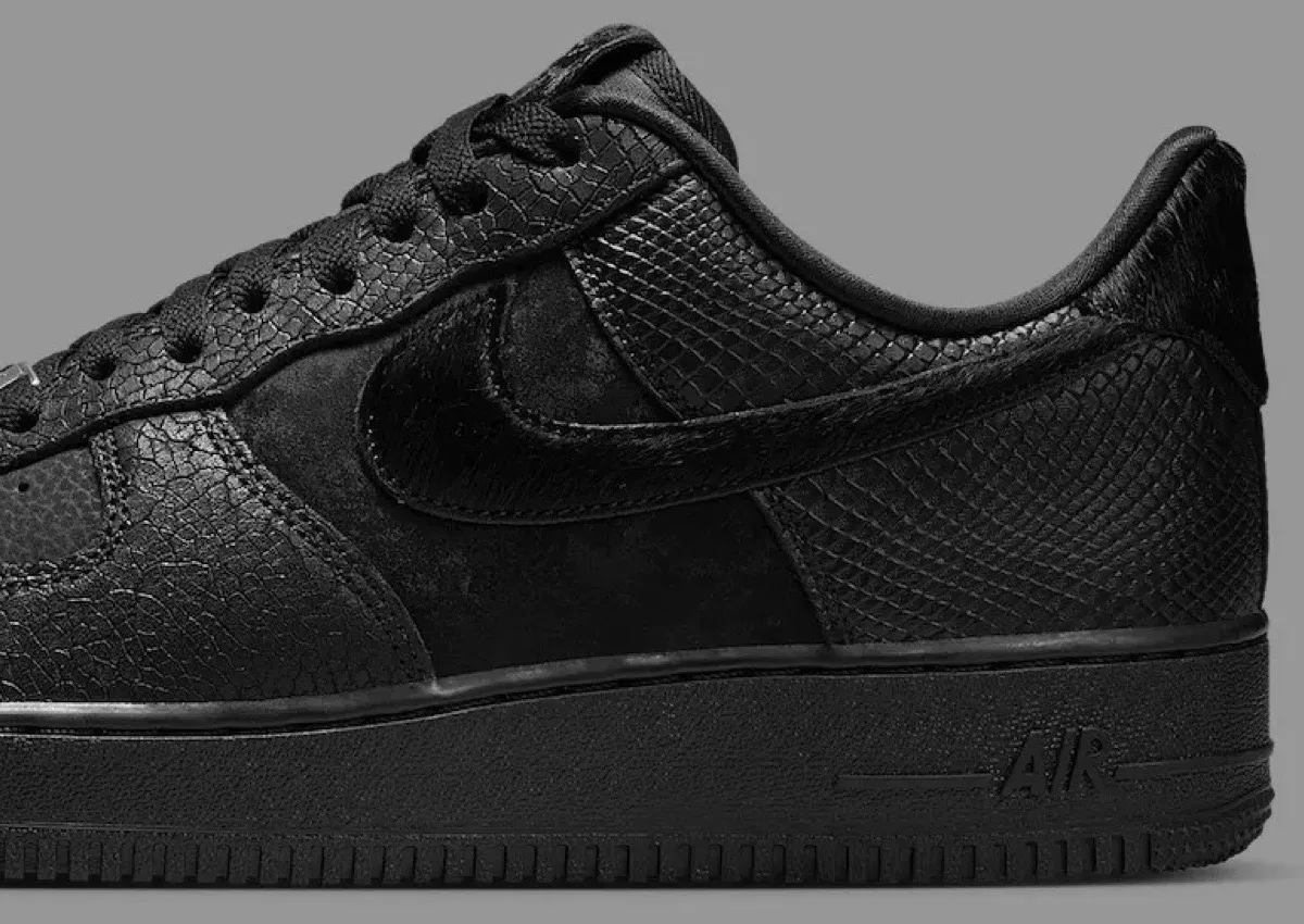 Nike Air Force 1 Low Goes All-Black With Pony Hair and Snakeskin