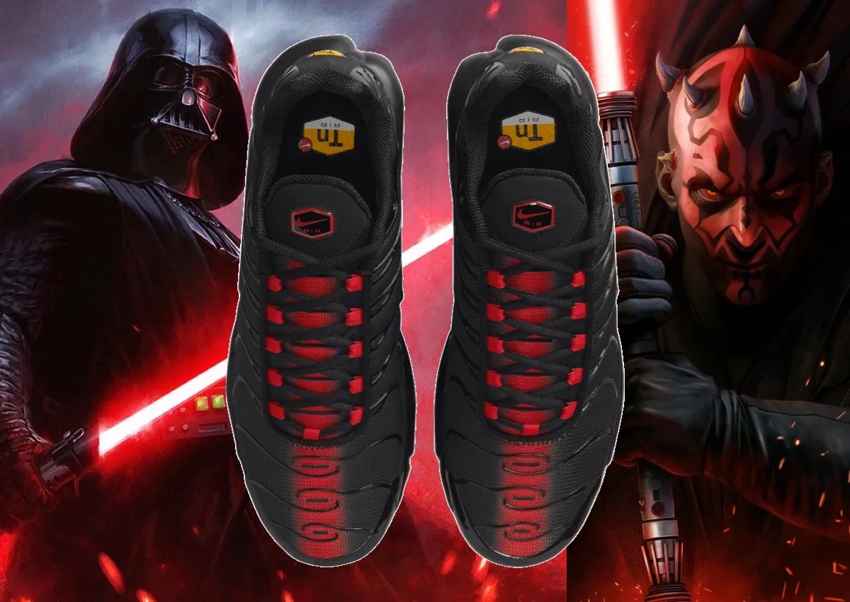 Nike Air Max Plus Glows Red With Sith Lightsaber Energy