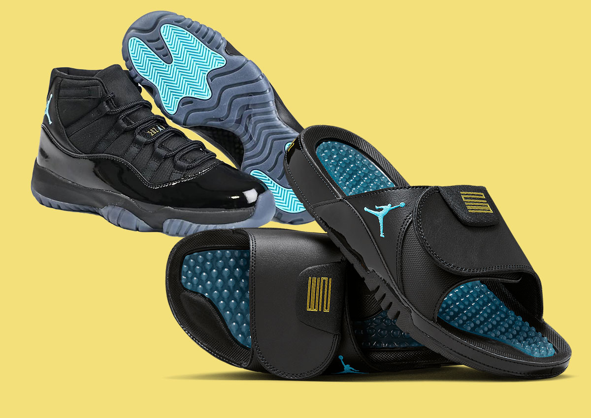 Jordan Hydro Slides Match The Returning Air Jordan 11 “Gamma”