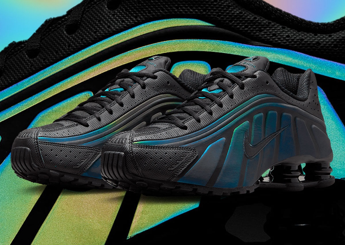 Nike Shox R4 “Black/Seaweed” With Iridescent Details