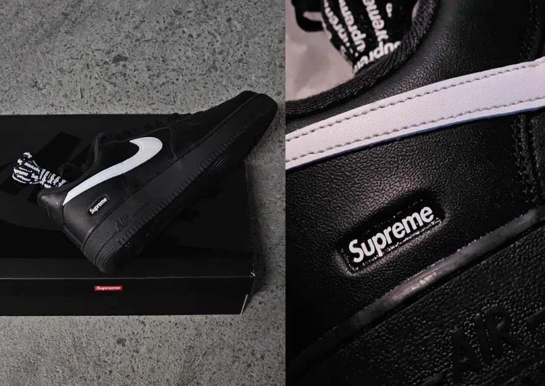 Supreme Nike Air Force 1 Low Black White 2025 CU9225-002