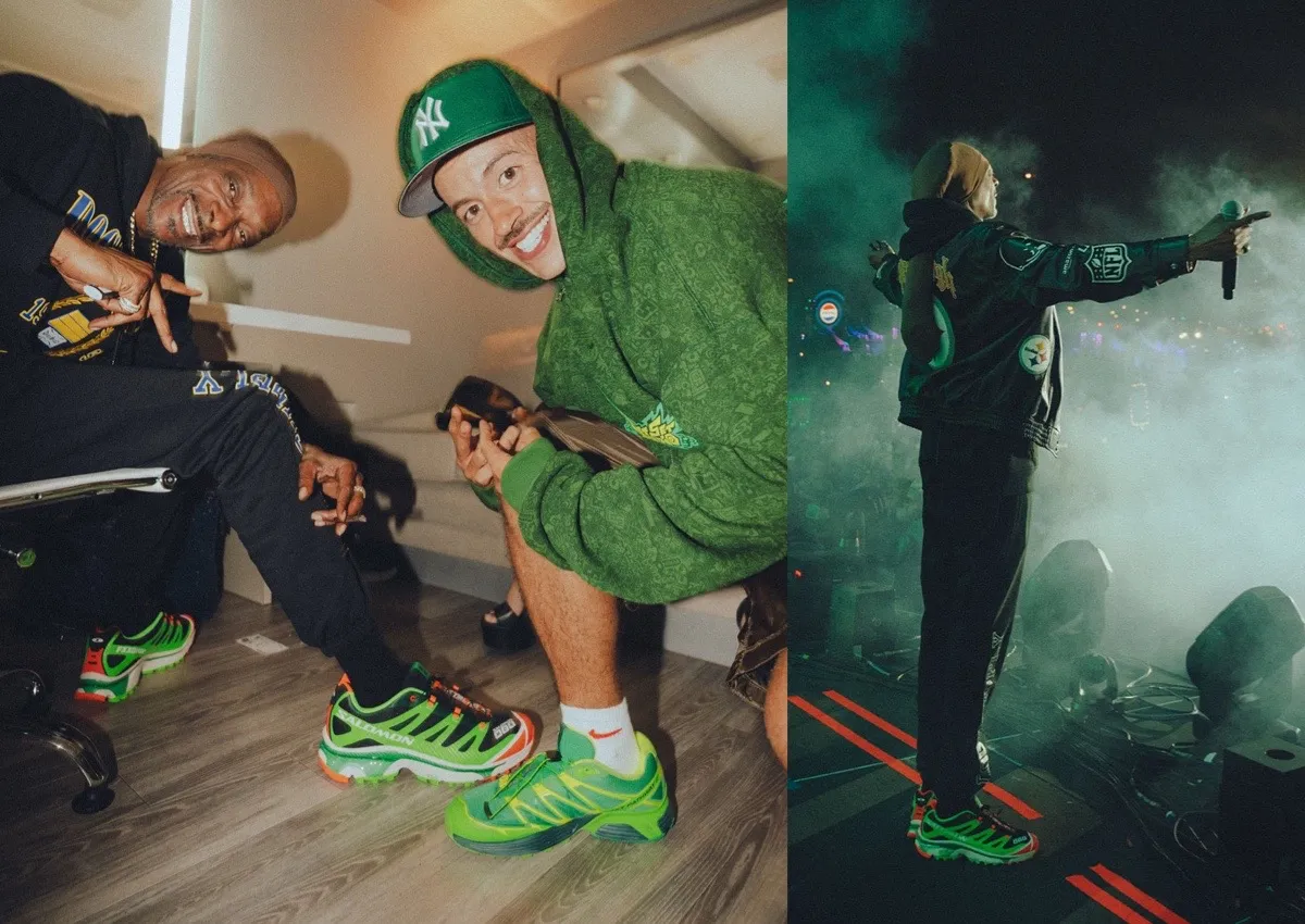 Snoop Dogg Wears Feid x Salomon XT-4 Friends & Family at Hard Summer 2025