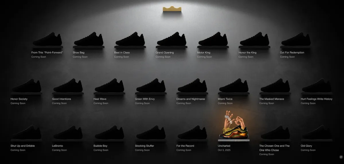 Preview of 23 upcoming Nike LeBron 23 colorways from the Forever King collection, including Uncharted, Miami Twice, and more.
