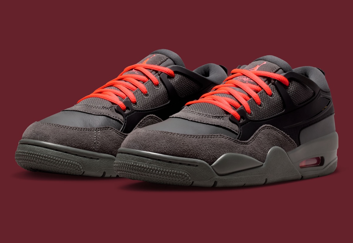 Air Jordan 4 RM “Black/Iron Grey” Comes With “Hot Lava” Laces
