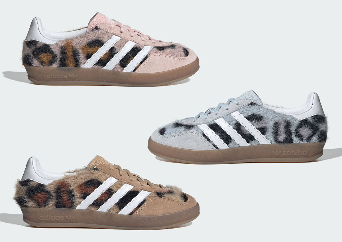 atmos Pink x adidas Gazelle Indoor “Trinity Leopard” Brings Feline Flair To A Classic
