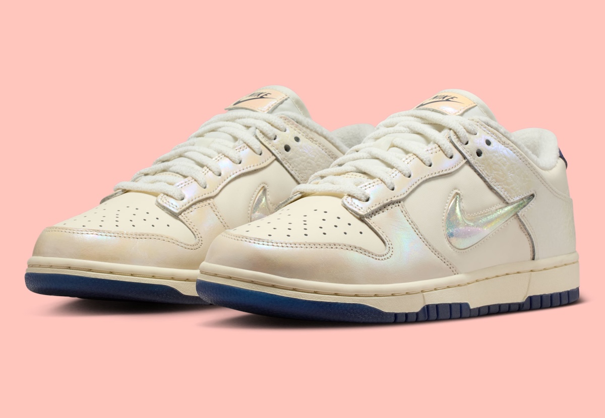 Nike Dunk Low “Soft Pearl” Shines With A Jewel Swoosh
