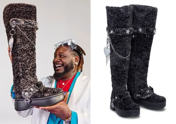 t-pain-crocs-leopard-boots