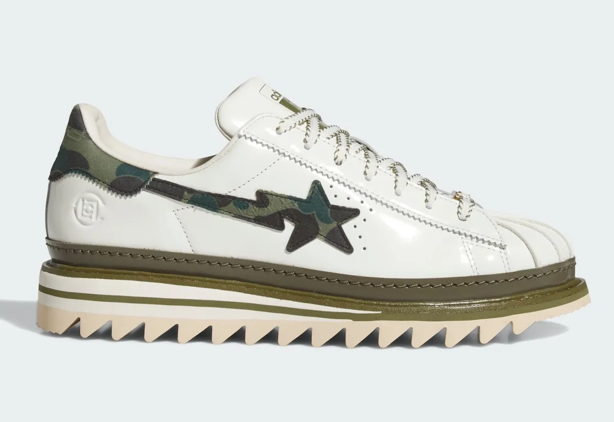 CLOT x BAPE x adidas Superstar “Green Camo” Officially Revealed