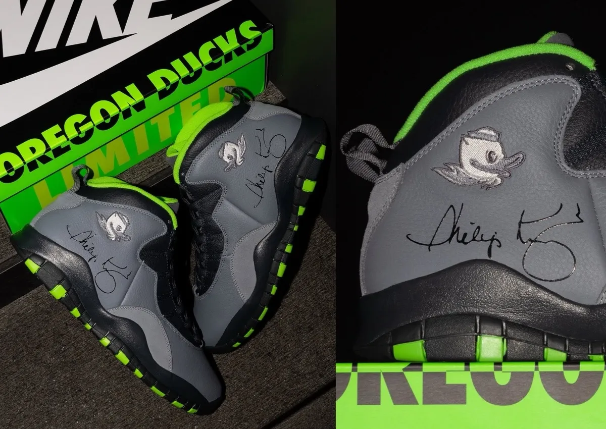 Oregon Ducks’ Latest Air Jordan 10 PE Are Signed By Phil Knight & Tinker Hatfield