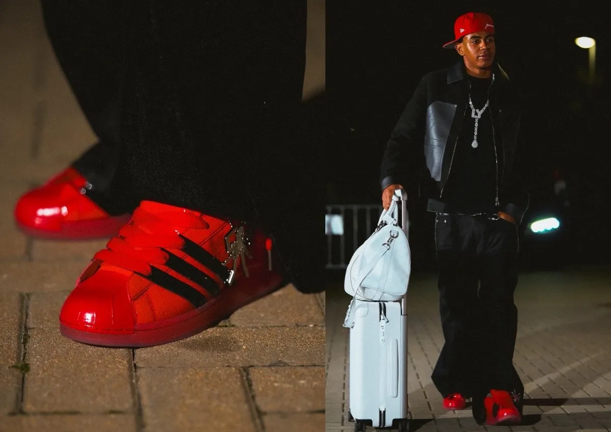 Lamine Yamal Debuts The Sp5der x adidas Superstar “Red” Colorway