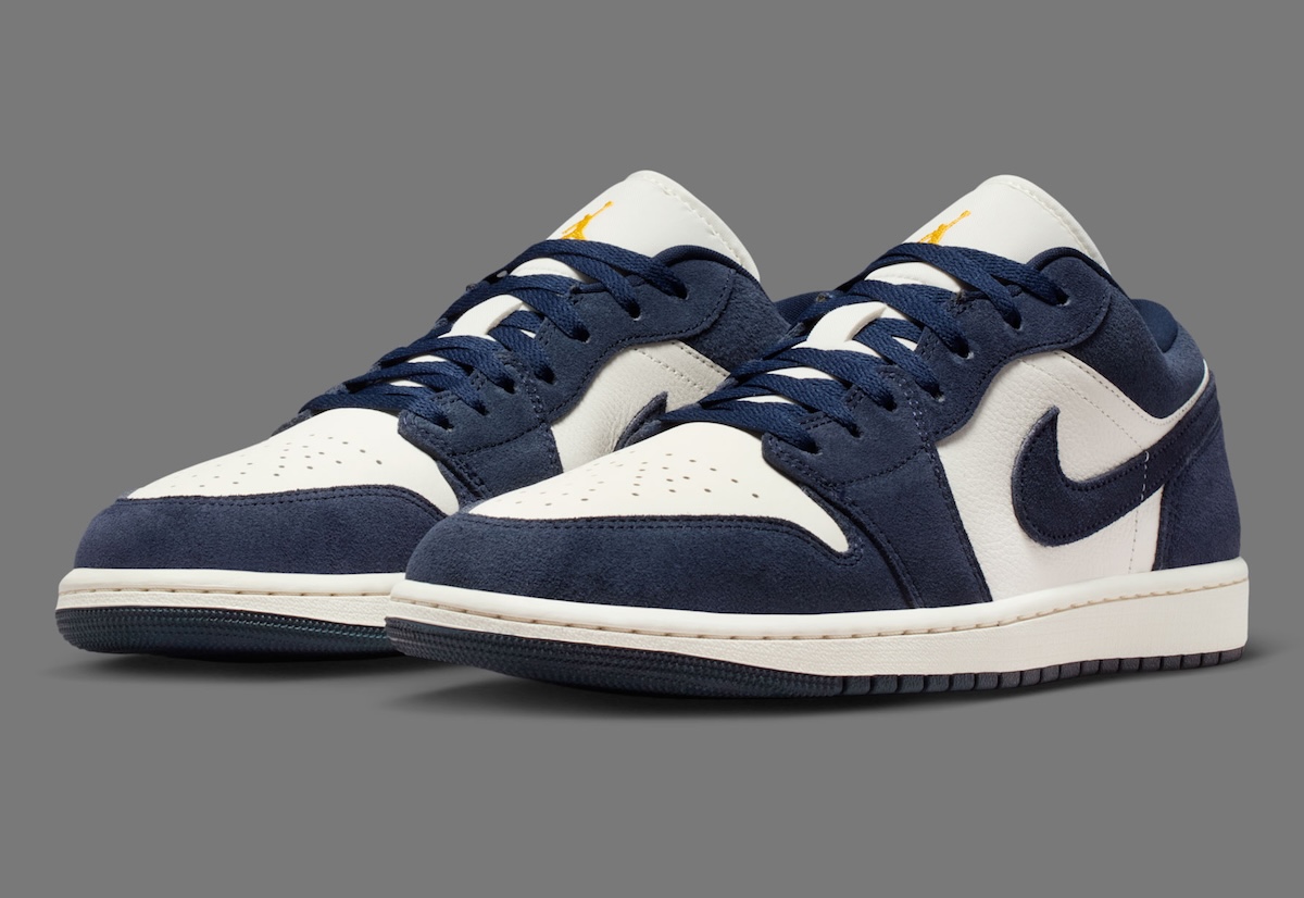 Obsidian Suede and Sail Leather Shine On The Air Jordan 1 Low