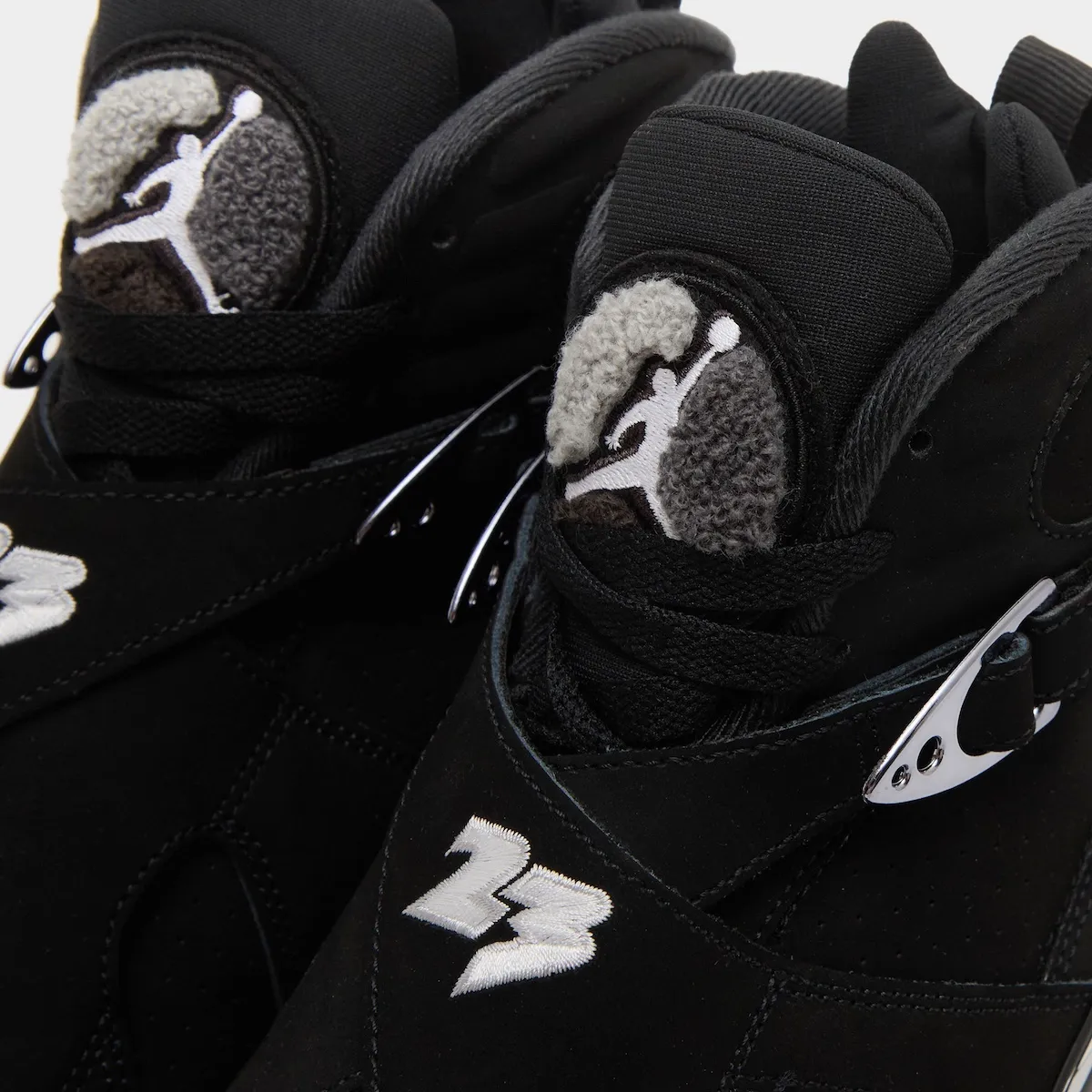 2026 Air Jordan 8 Chrome chenille tongue and 23 branding