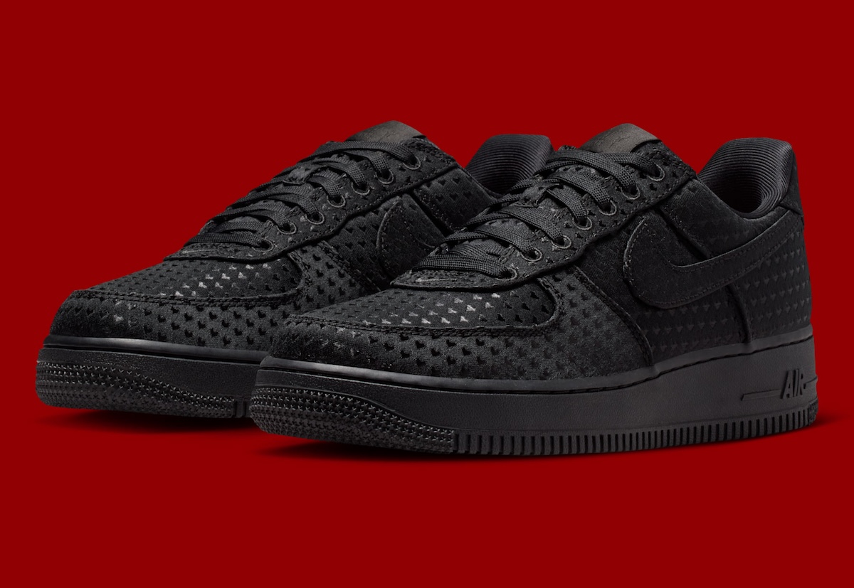 The Nike Air Force 1 Low Goes Full Black For 2026 Valentine’s Day