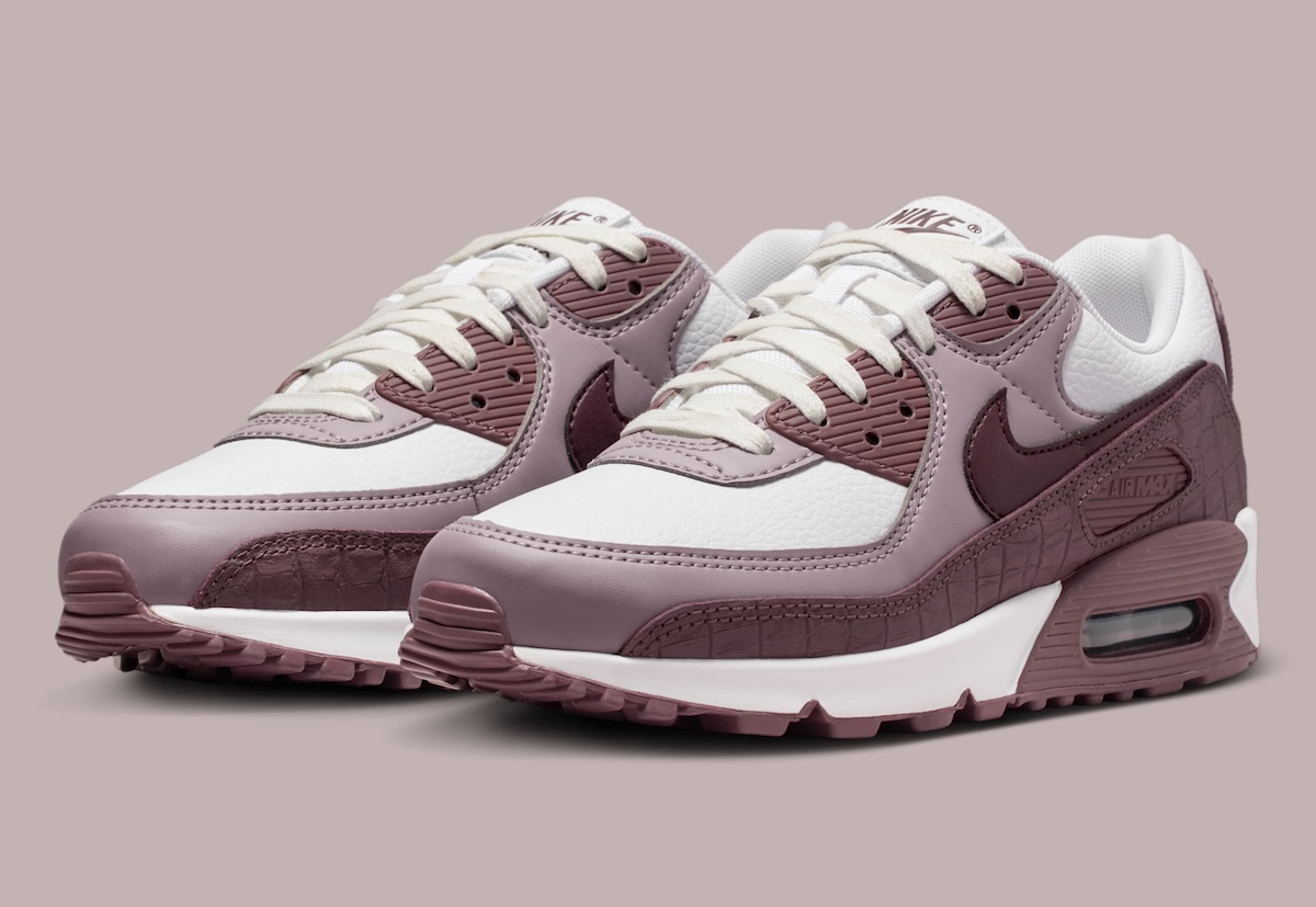 Nike Gives The Air Max 90 A Sharp Premium Look With “Burgundy Croc”