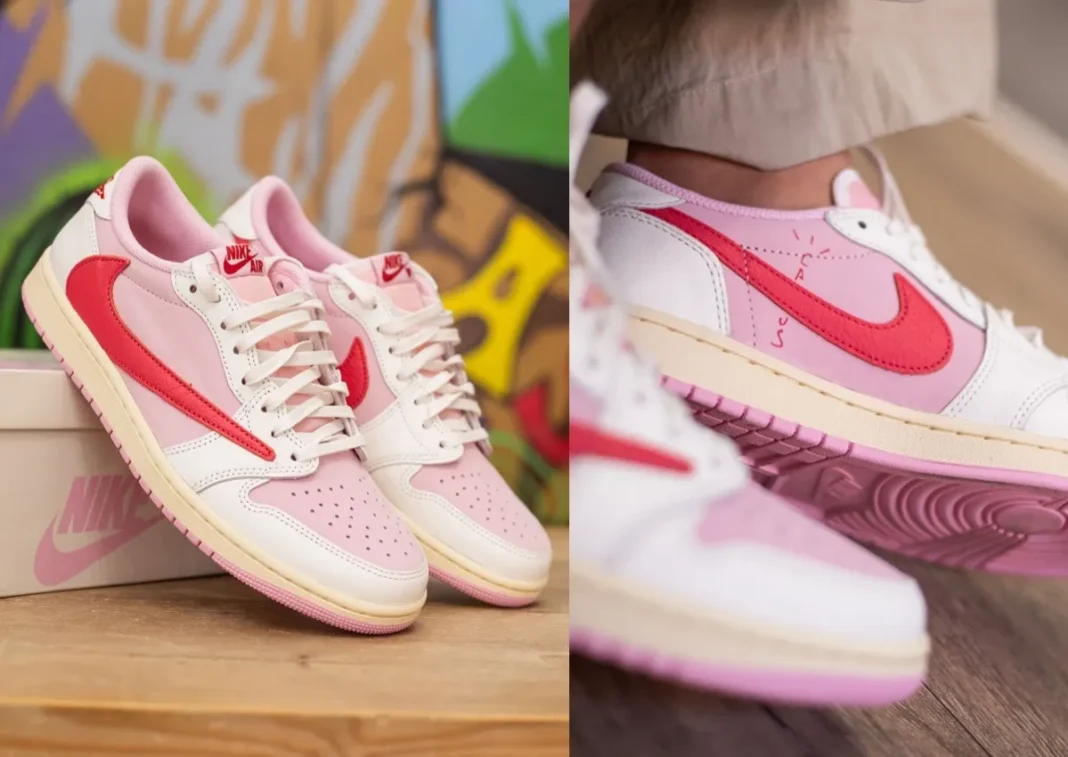 TravisScott × Nike Sail/Tropical Pink 28 Travis Scott Air Jordan 1 Low OG 