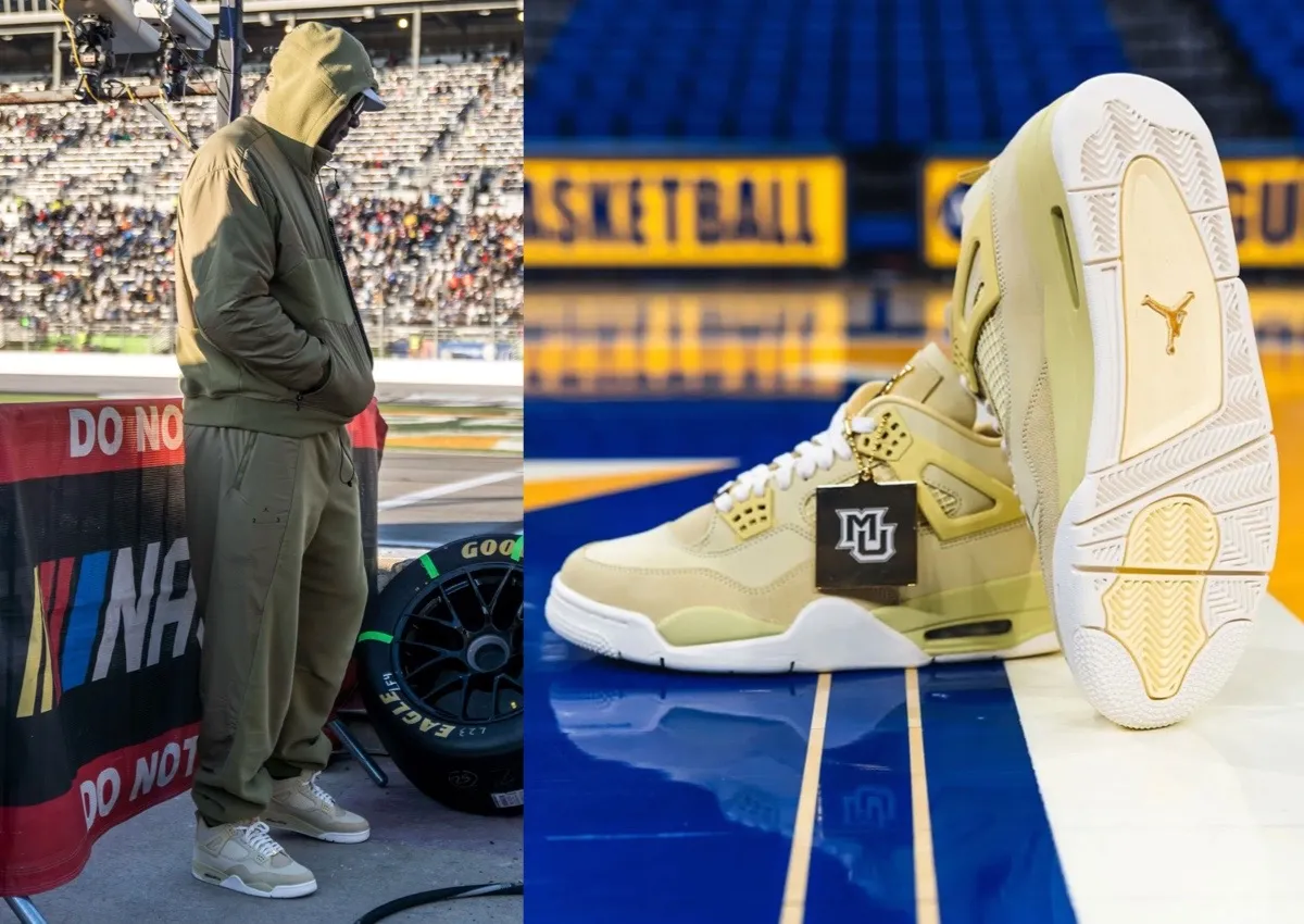 Michael Jordan Wears Air Jordan 4 Marquette PE During Autotrader 400 Win