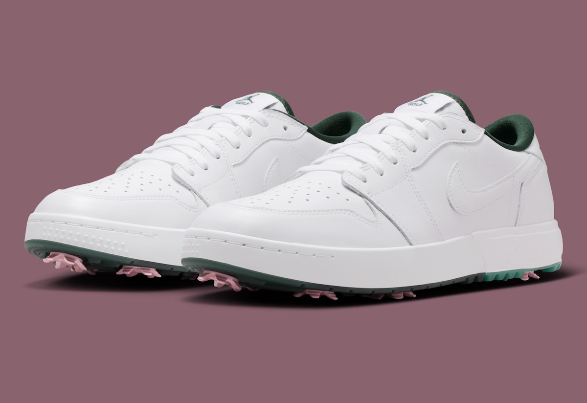 Air Jordan 1 Low Golf “White/Fir” Comes With Pink Traction Spikes