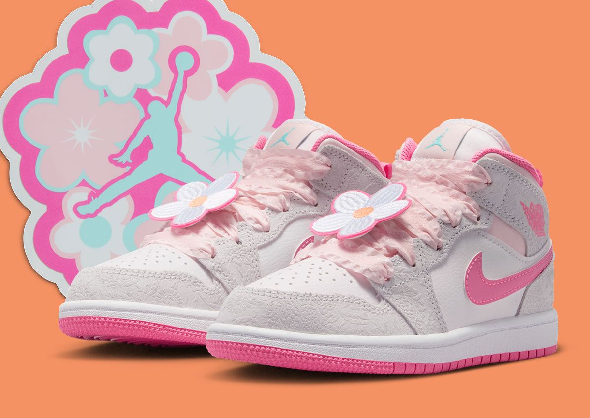 Air Jordan 1 Mid GS “Pink Bloom” Brings Spring Flower Energy