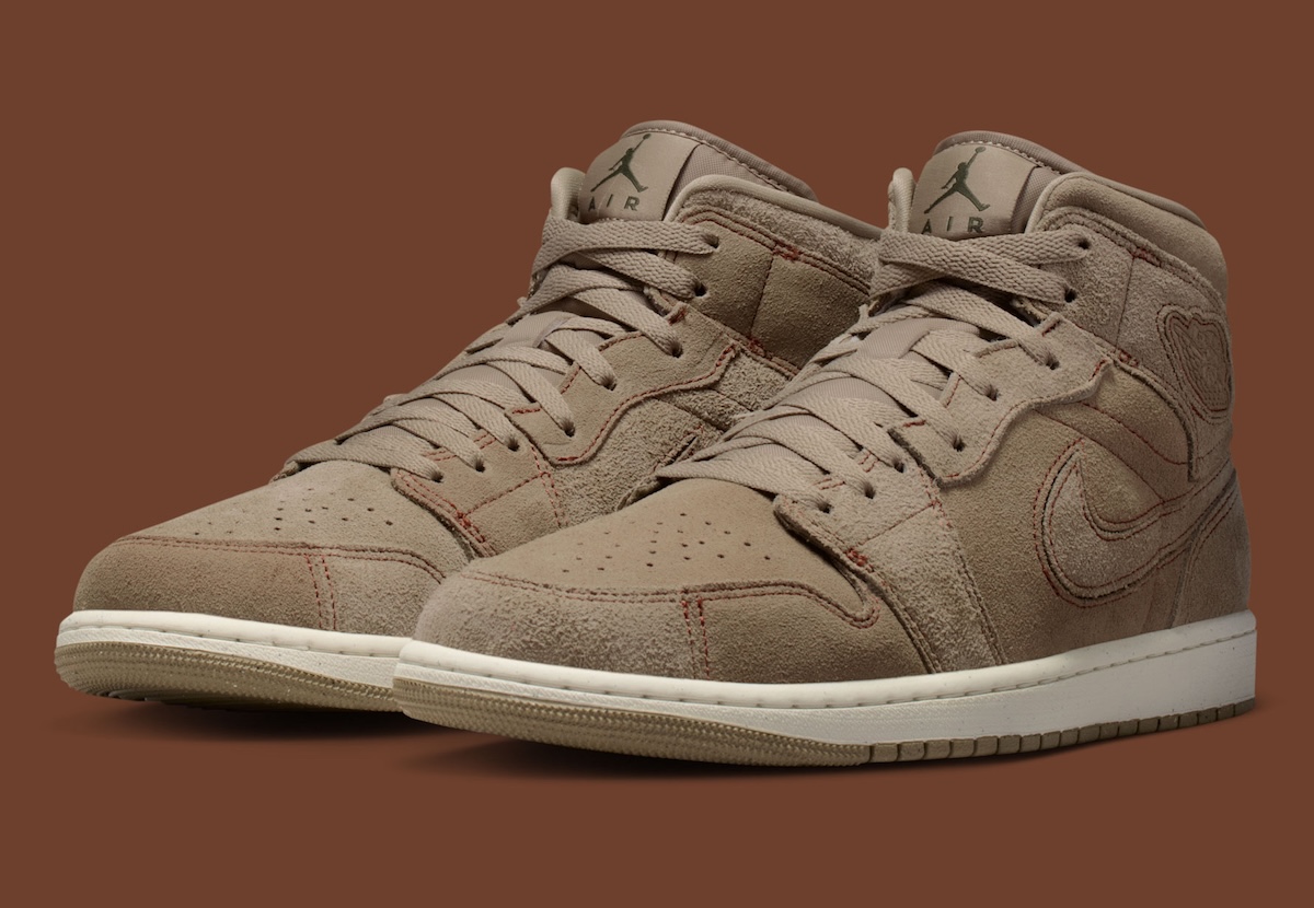 A Suede-Heavy “Khaki” Air Jordan 1 Mid SE Is On The Way