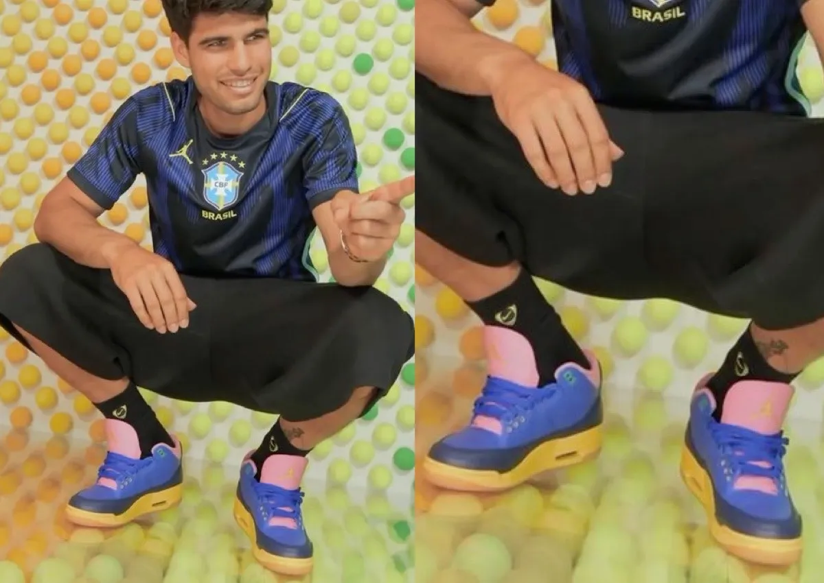 Carlos Alcaraz Wears The Air Jordan 3 “Brazil” in Photo Shoot