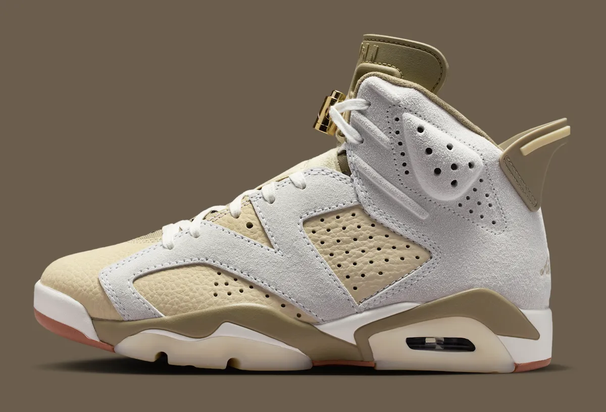 Women's Air Jordan 6 Sail/Neutral Olive lateral side