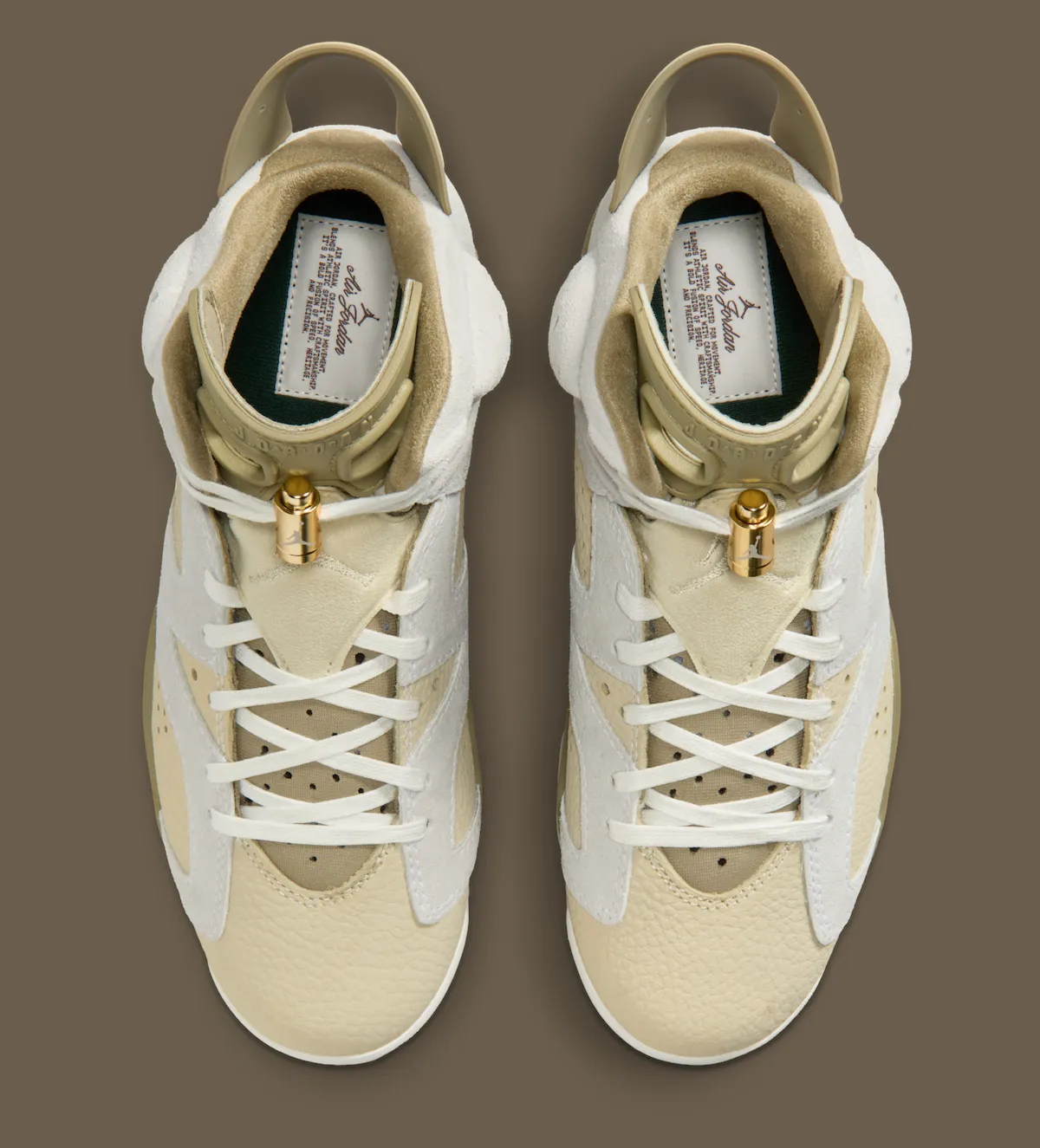 Women's Air Jordan 6 Sail/Neutral Olive Top view