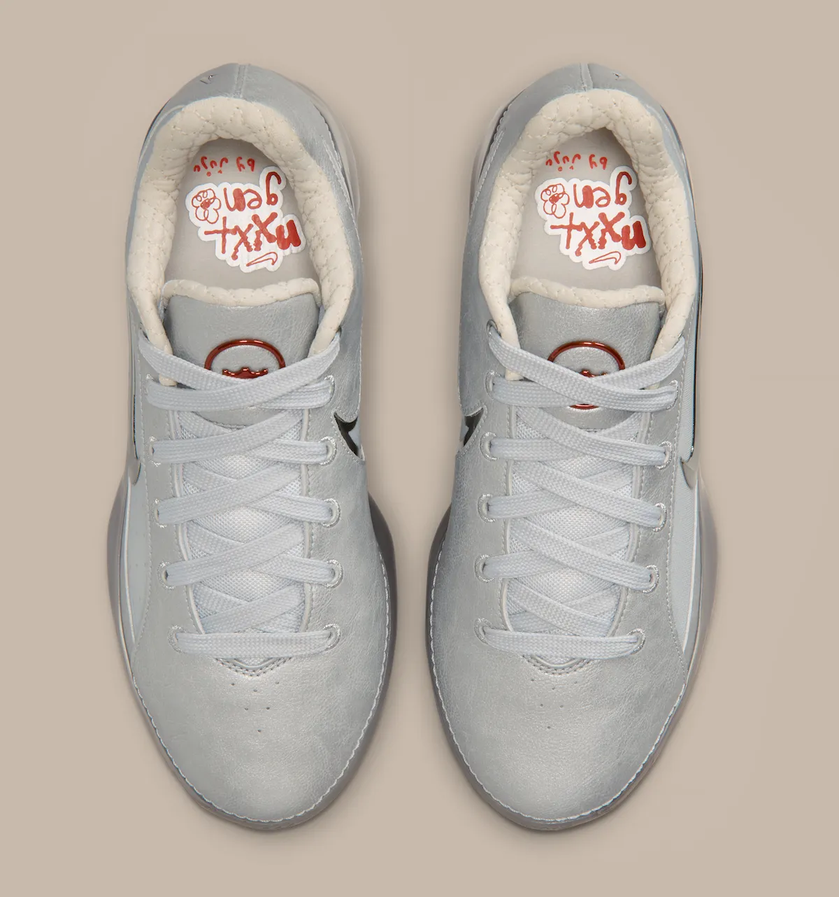 JuJu Watkins LeBron NXXT Gen Silver Lining insole flower graphic