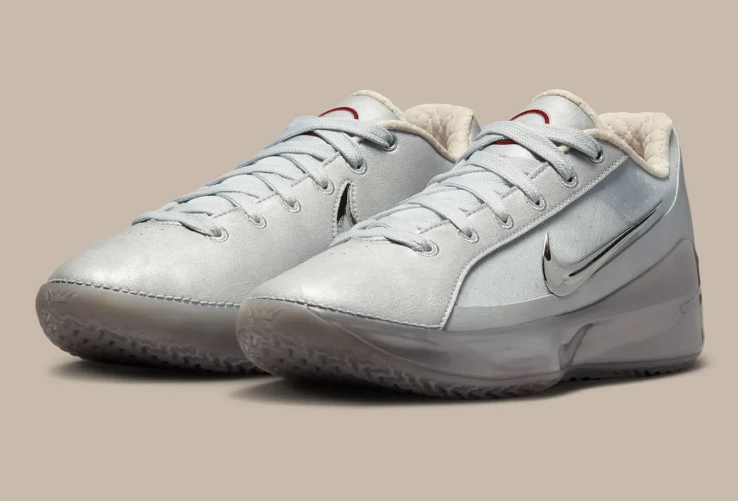 JuJu Watkins Nike LeBron NXXT Gen Silver Lining metallic upper