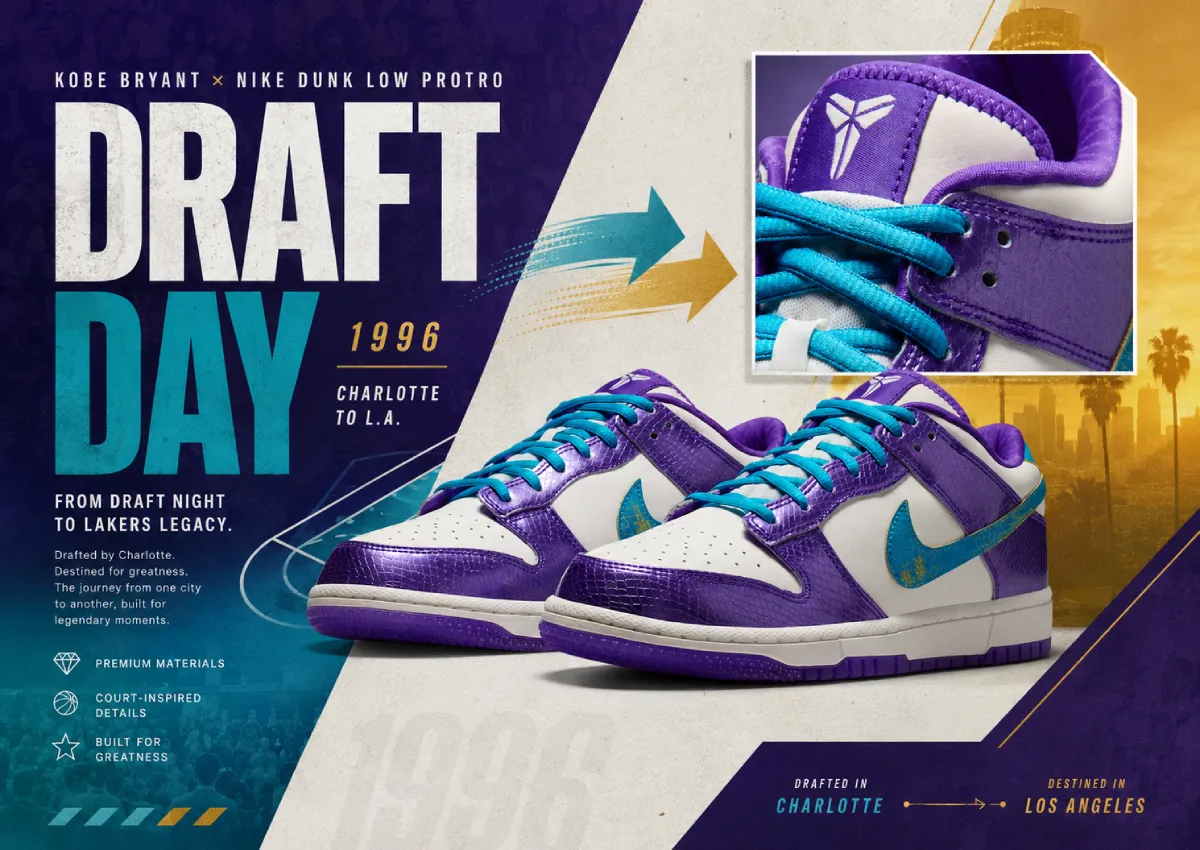 Kobe Bryant x Nike Dunk Low Protro “Draft Day” Releases June 26th