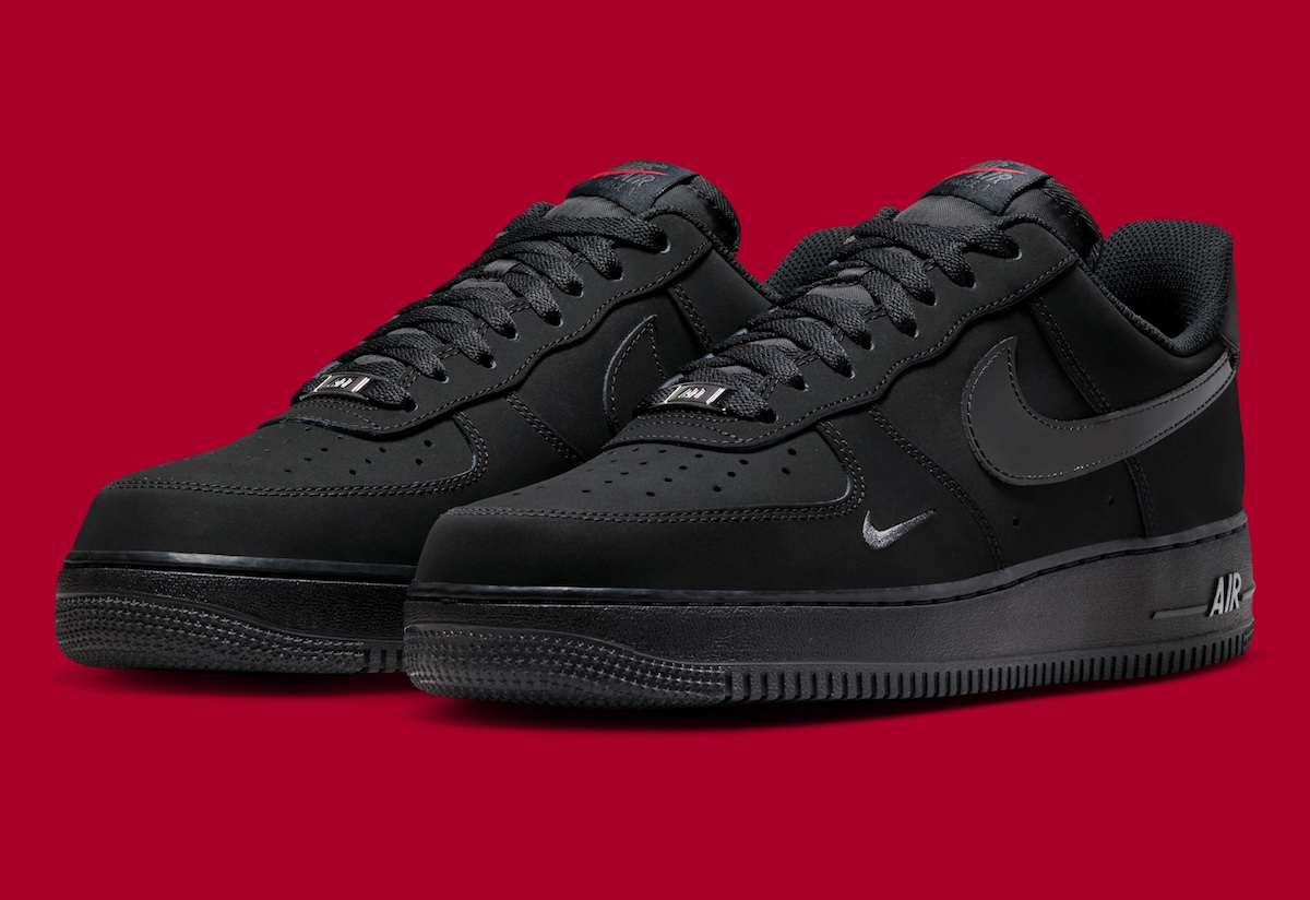 This Nike Air Force 1 Low Goes Black With Glossy Patent Swooshes