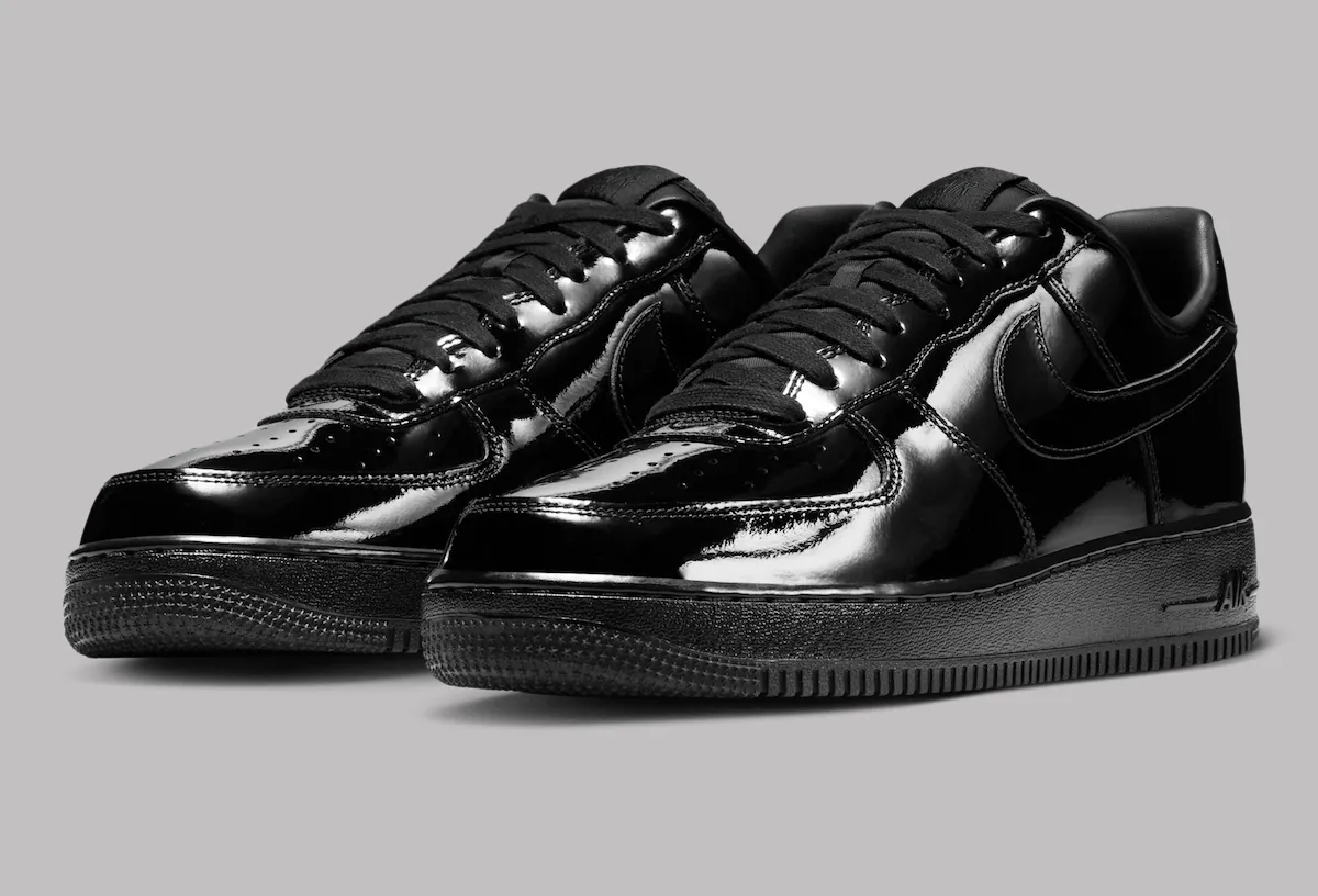 The Nike Air Force 1 Low Gets A Sleek Black Patent Leather Makeover